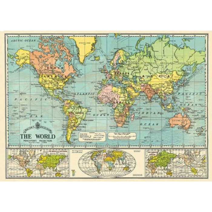 Vintage World Map Poster