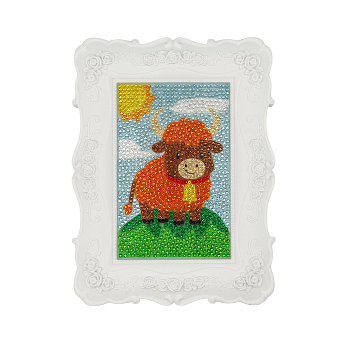 Cow Framed Gem Art
