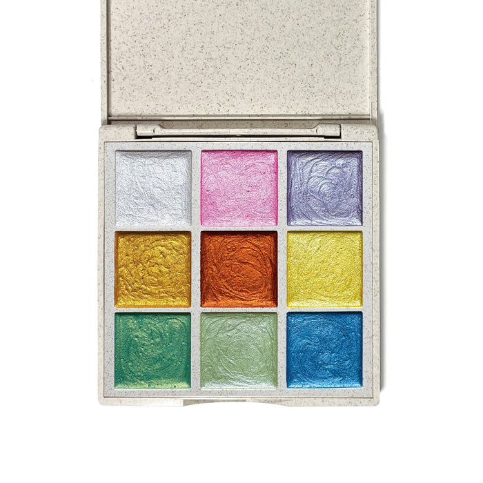 9 Metallic Watercolors, Portable