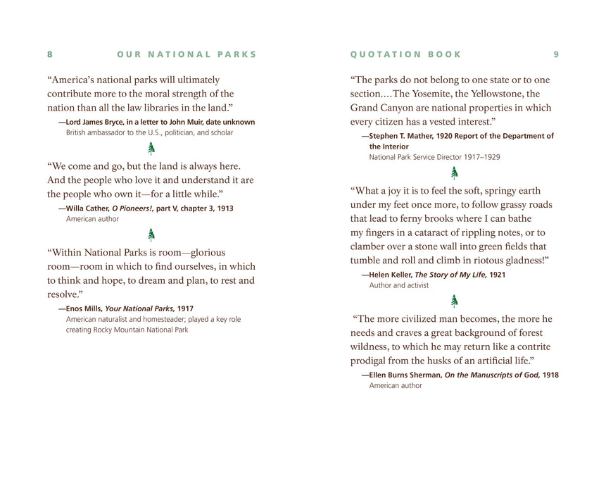 Our National Parks Quotation Book