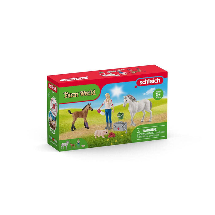 Vet Visiting Mare And Foal Farm Figurine Toys Play Set