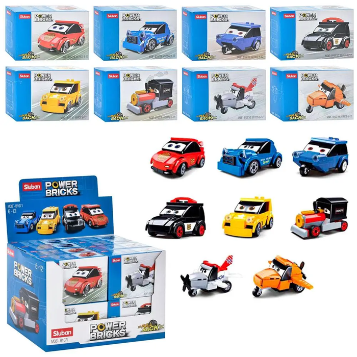Pull-Back Car Brick Set