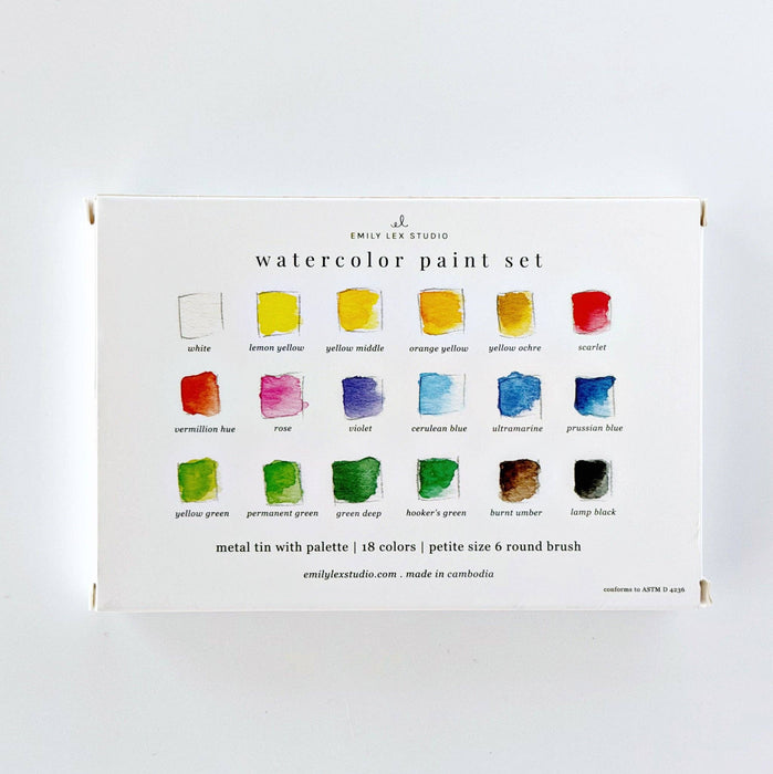 18 Color Watercolor Paint Set w/Brush