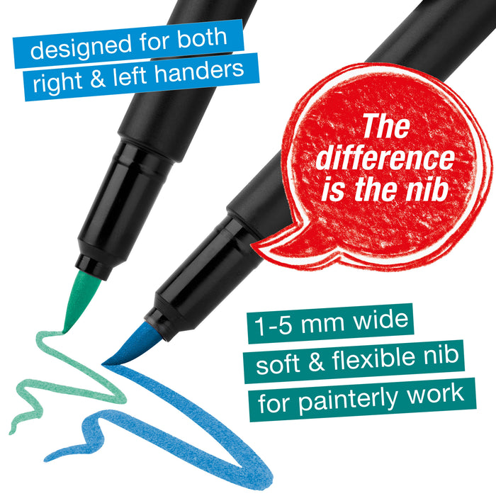 10 Felt Tip Brush Pens Markers