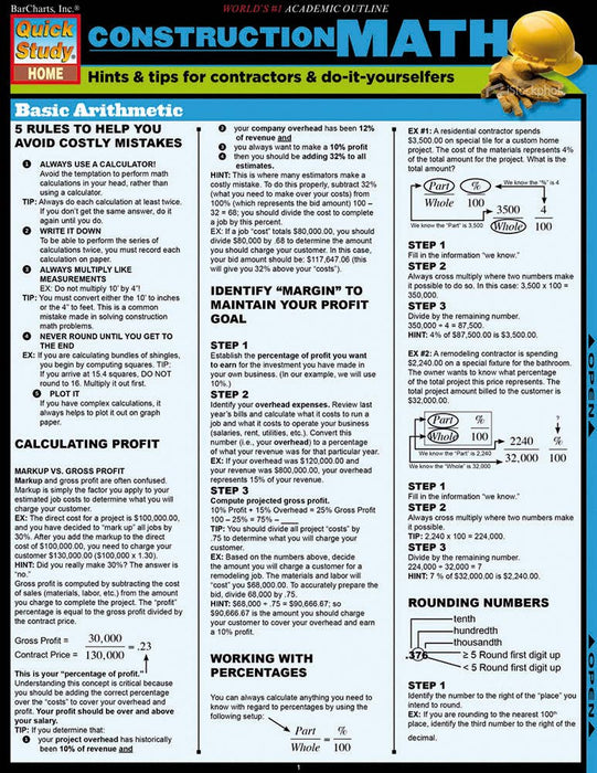 Construction Math Reference Guide