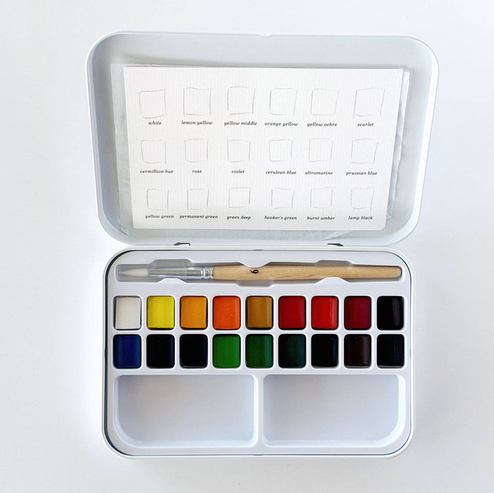18 Color Watercolor Paint Set w/Brush