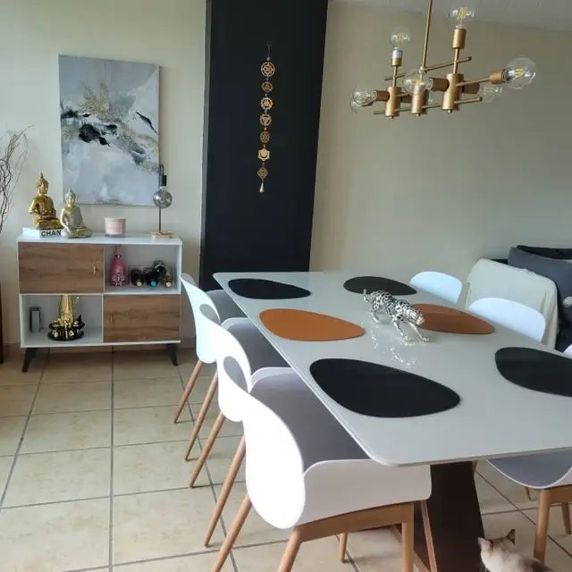 Leather Placemats for Table, Heat resistant Nonslip: Brown