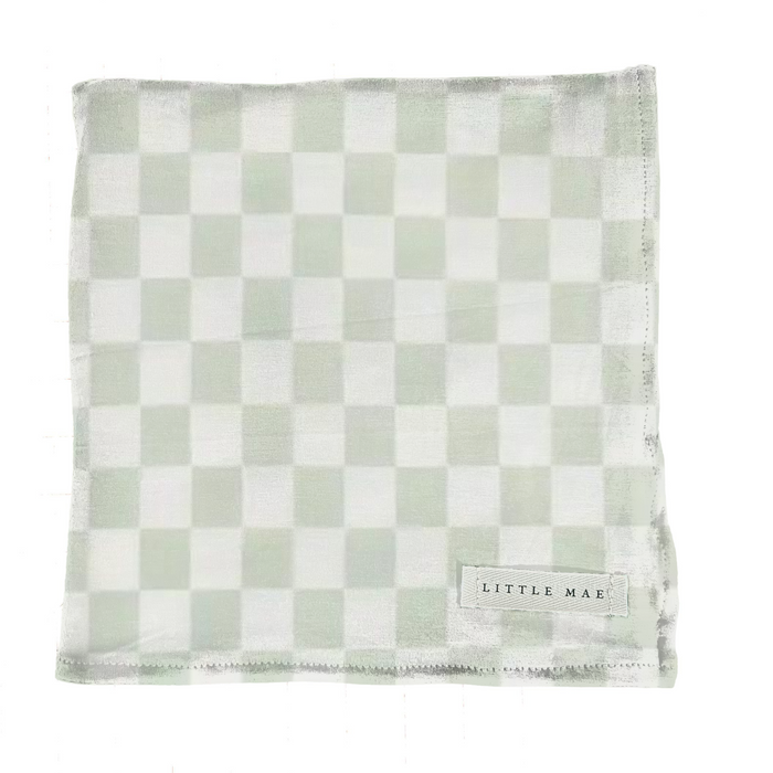 Leaf Green & White Checkered Stretch Swaddle
