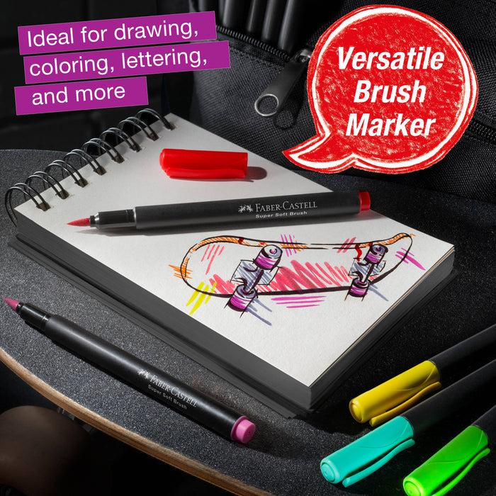 10 Felt Tip Brush Pens Markers