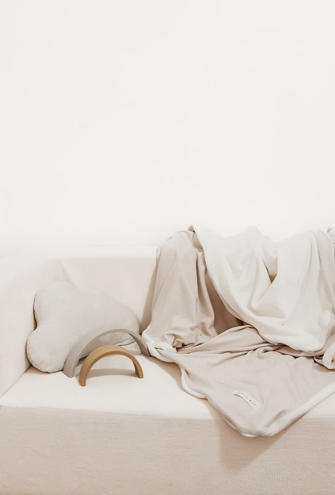 Oat Ribbed Toddler Blanket