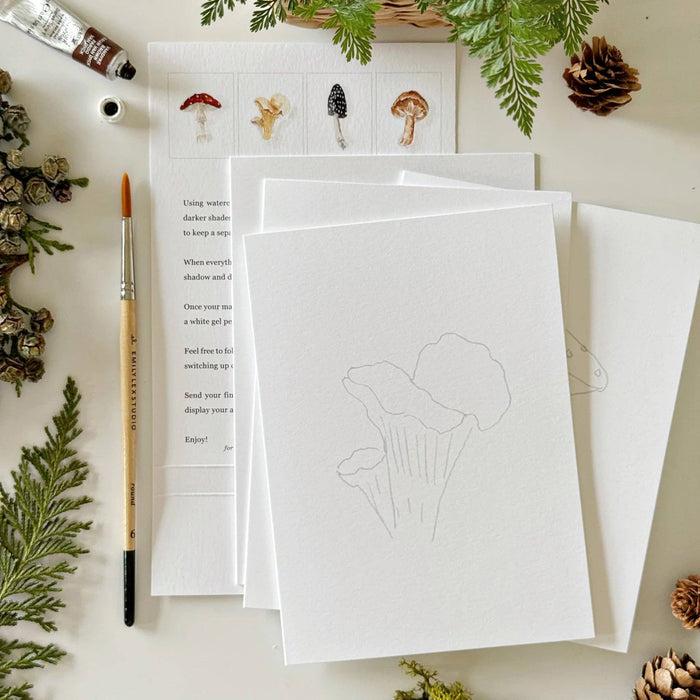 Mushrooms Paintable Notecards