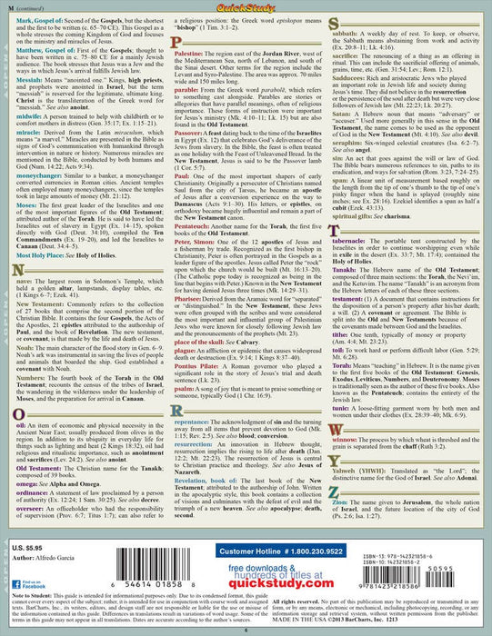 Bible Terminology Laminated Guide