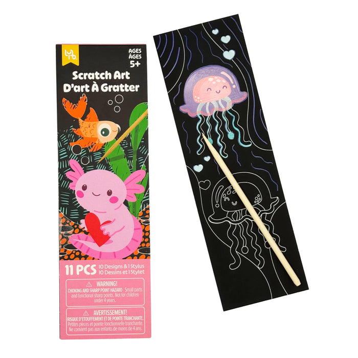 Axolotl Scratch Art Bookmarks