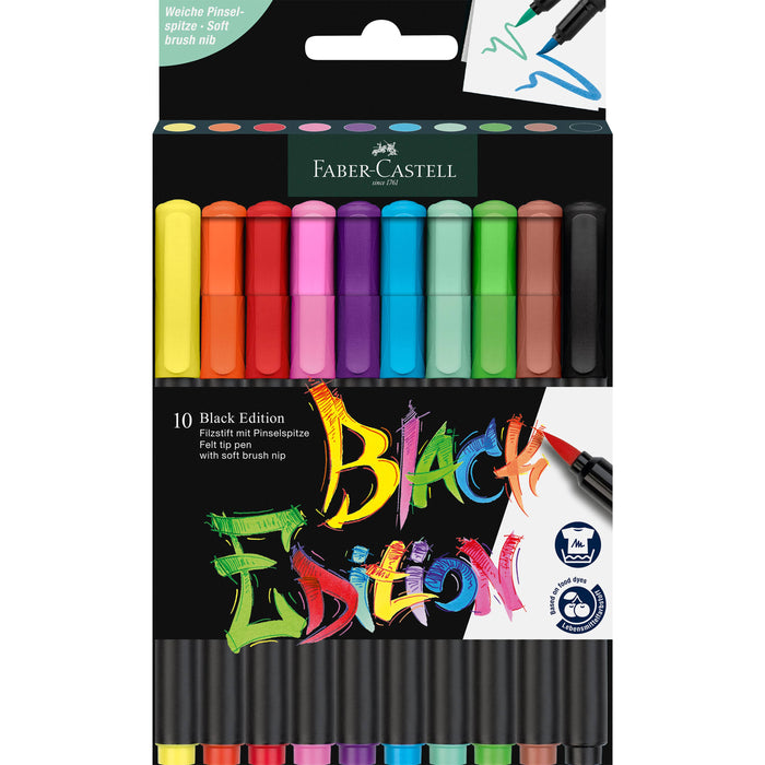 10 Felt Tip Brush Pens Markers