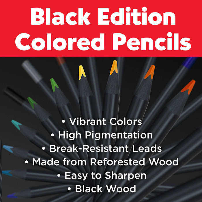 12 Ct Black Ed Colored Pencils