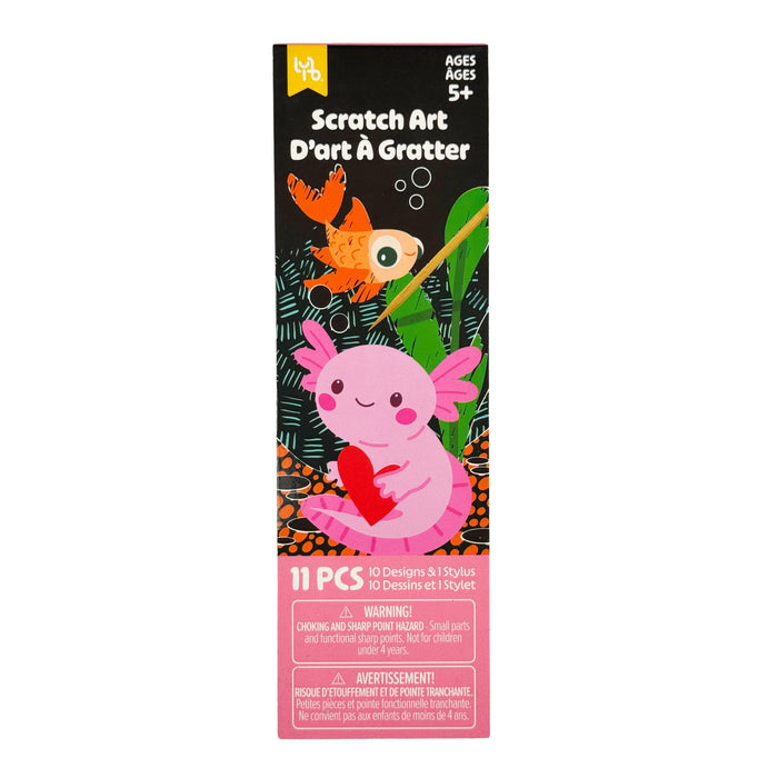 Axolotl Scratch Art Bookmarks