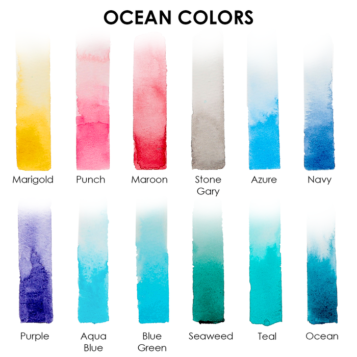 Ocean Watercolor Pocket Set & Brush