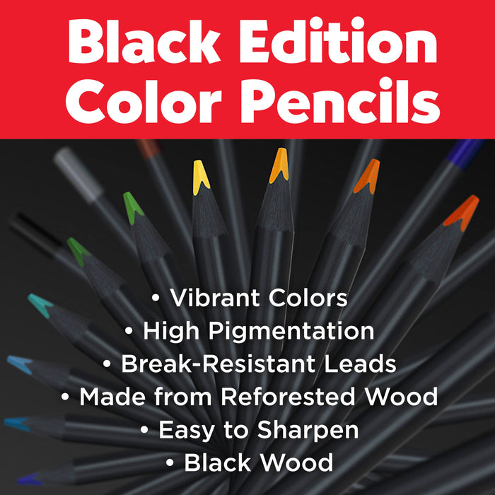 50 Black Edition Colored Pencils
