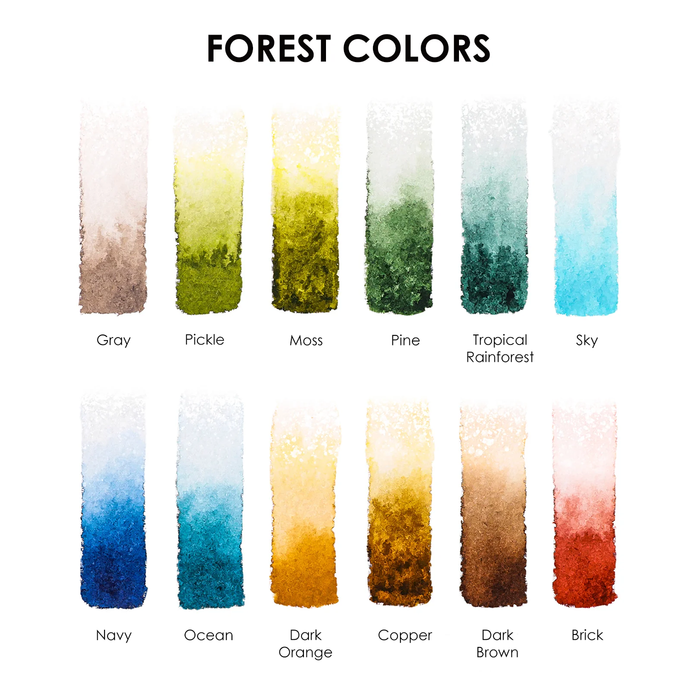 Forest Pocket Watercolor Set & Brush