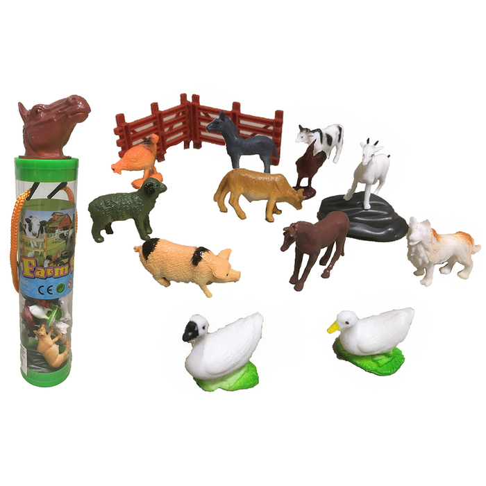 Farm Animals 2" figurines in tube