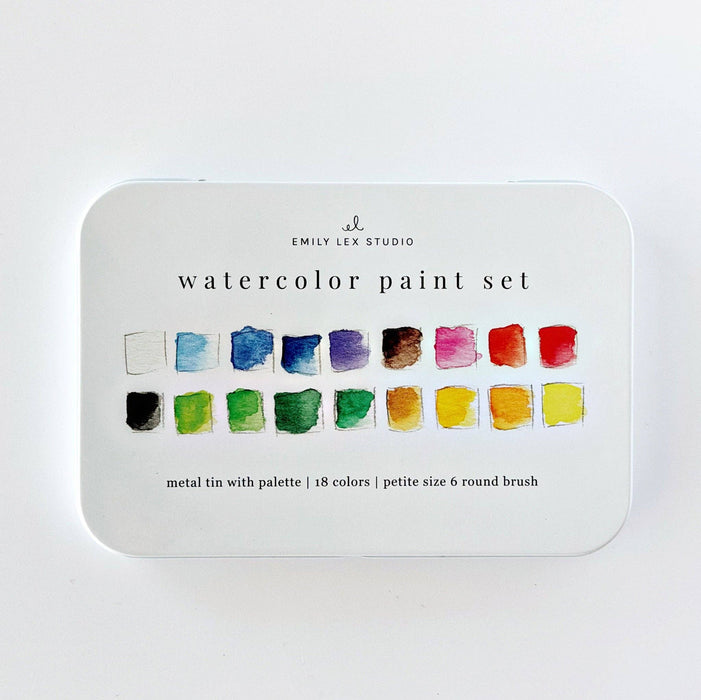 18 Color Watercolor Paint Set w/Brush