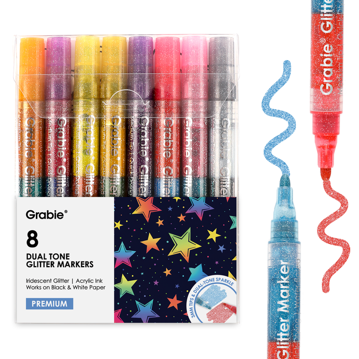 Dual Tone Glitter Acrylic Paint Marker Set