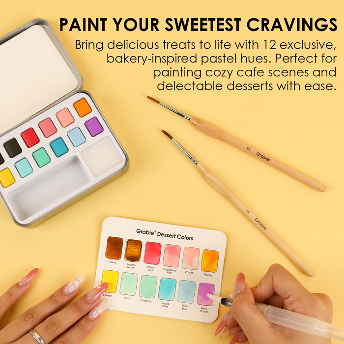 Dessert Pocket Watercolor Set & Brush