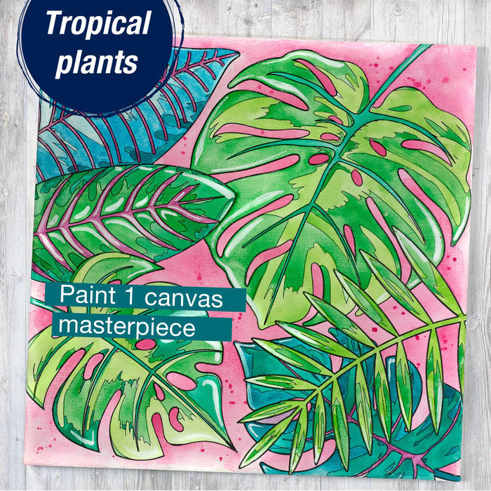 Tropical Watercolor Paint by Number Wall Decor