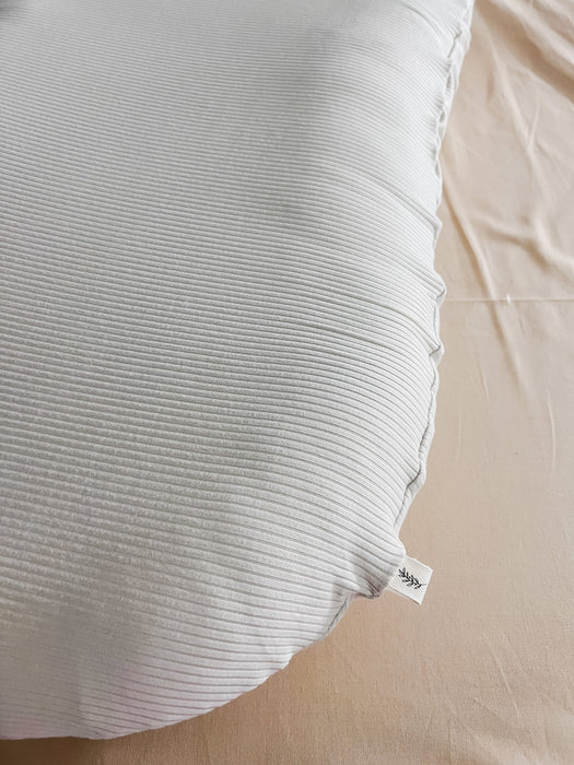 Oat Ribbed Baby Lounger Cover