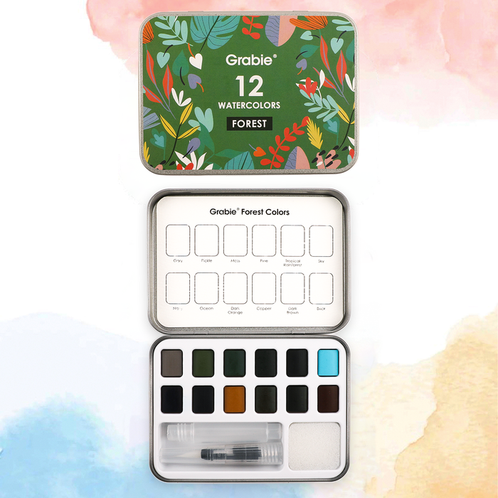 Forest Pocket Watercolor Set & Brush