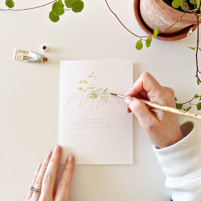 Potted Plants Paintable Notecards