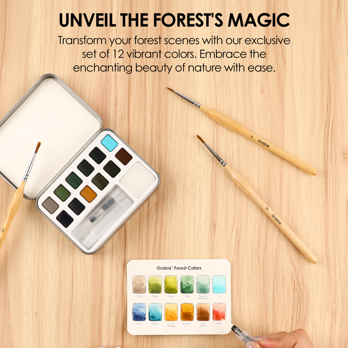 Forest Pocket Watercolor Set & Brush