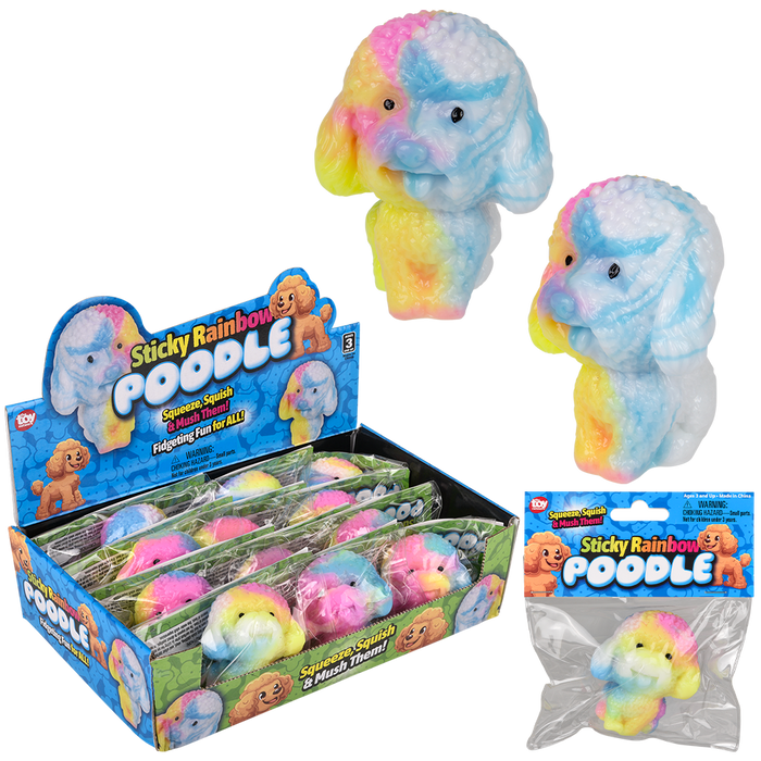 (T) 2.75" STICKY RAINBOW POODLE 12CT