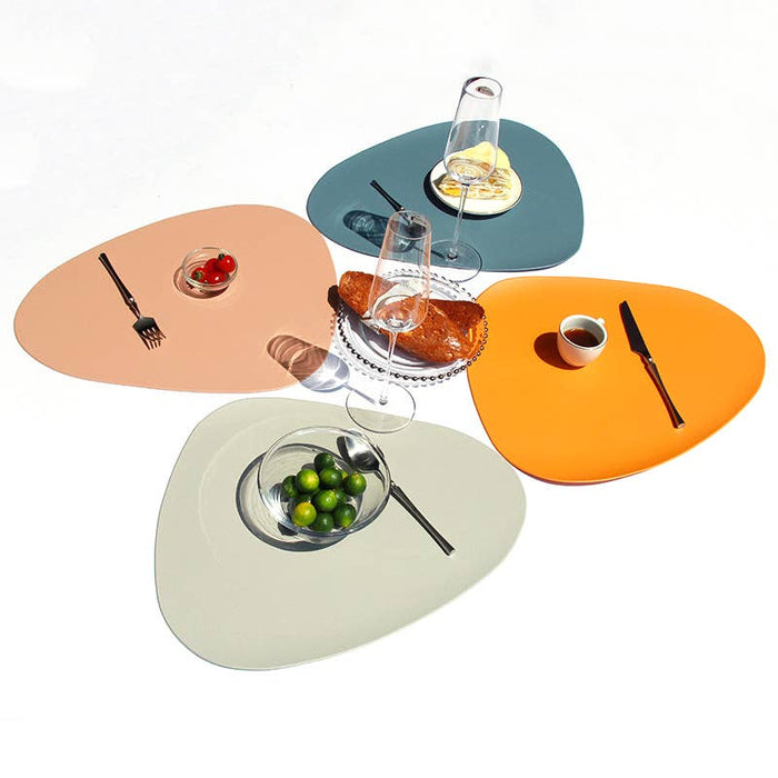 Leather Placemats for Table, Heat resistant Nonslip: Brown