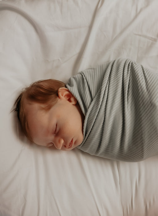 Seafoam Ribbed Stretch Swaddle