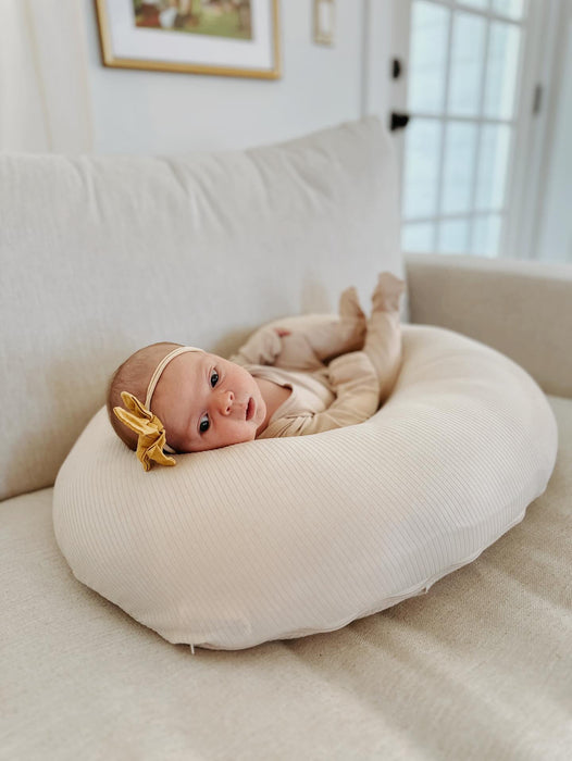 Oat Ribbed Nursing Pillow Cover