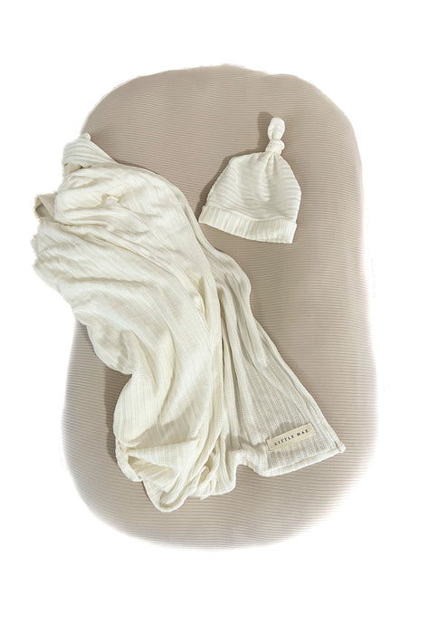 Oat Ribbed Baby Lounger Cover