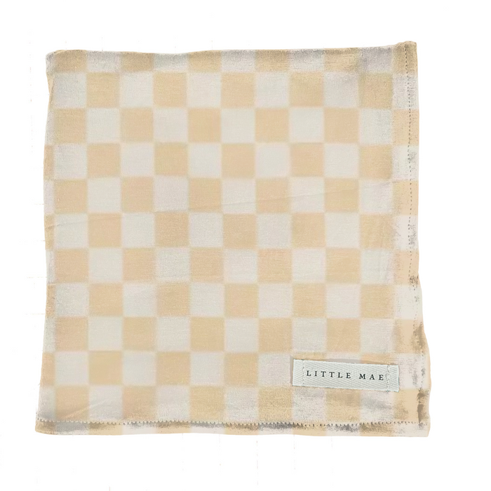 Butter Cream & White Checkered Stretch Swaddle