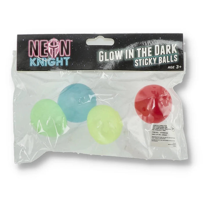 Glow in the Dark, Sticky Balls 4-Pk