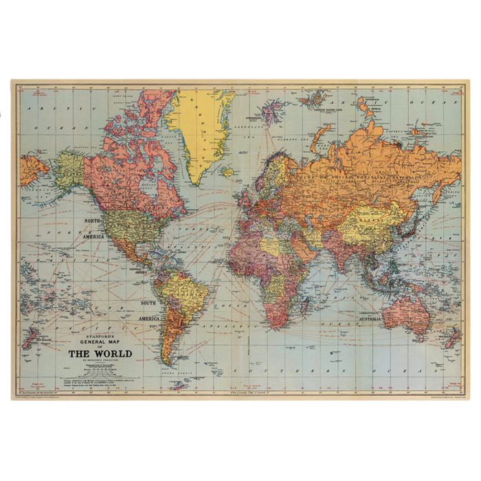 World Map Vintage Poster