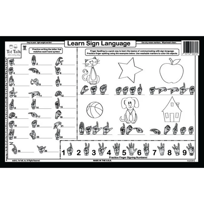 Sign Language Placemat TT