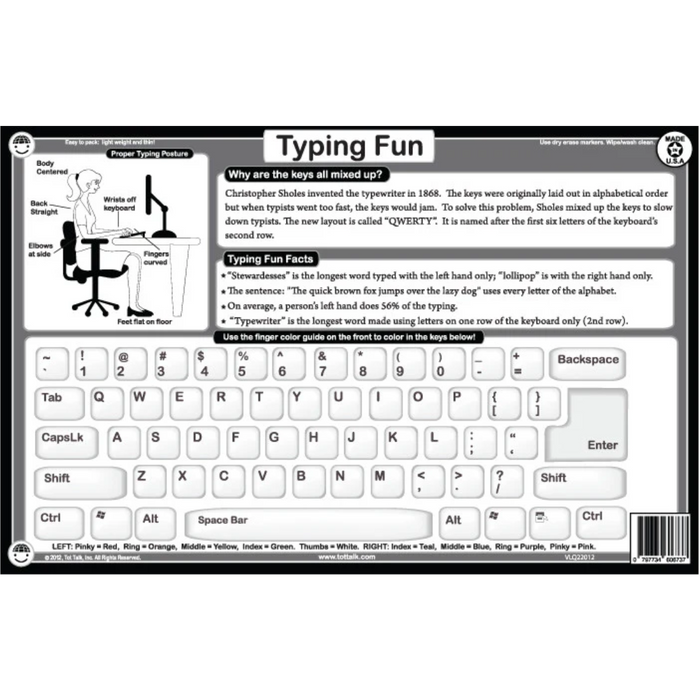 Learn to Type Placemat TT