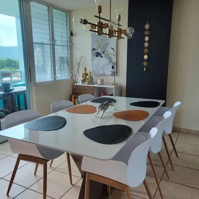 Leather Placemats for Table, Heat resistant Nonslip: Brown