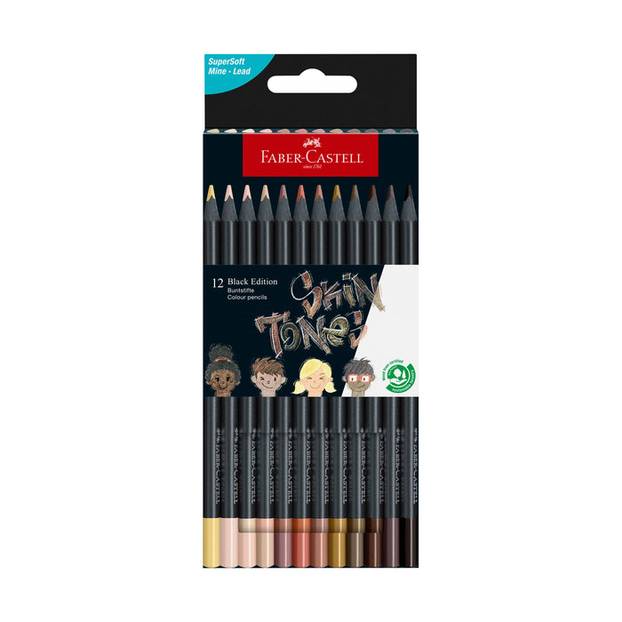 Skin Tones Black Ed Color Pencils,12 Ct