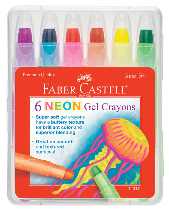 6 Neon Chunky Gel Crayons