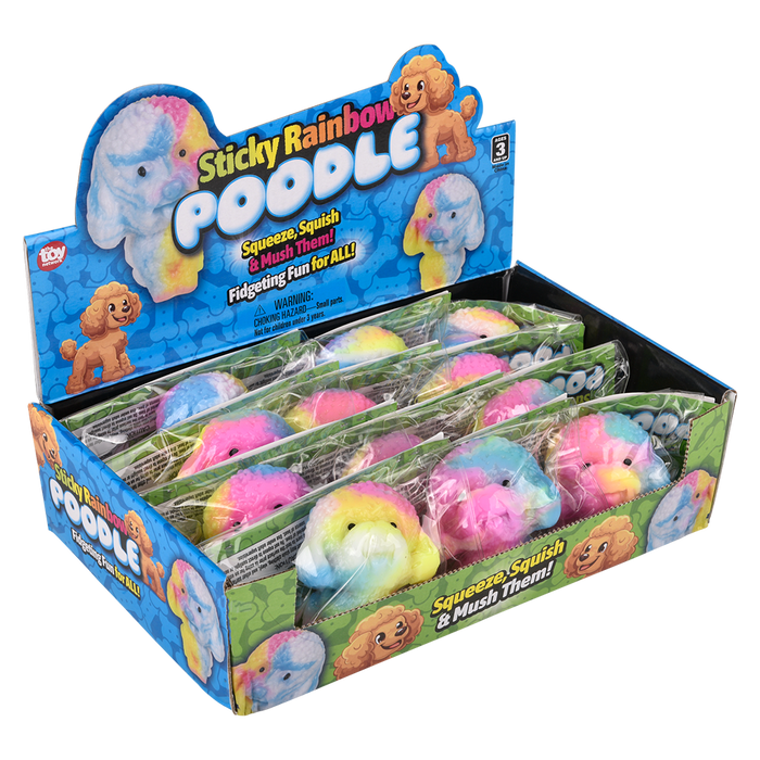 (T) 2.75" STICKY RAINBOW POODLE 12CT