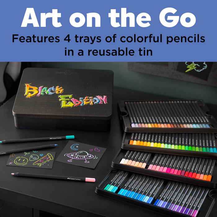 Tin of 100 Black Edition Colored Pencils