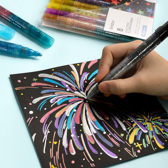 Dual Tone Glitter Acrylic Paint Marker Set