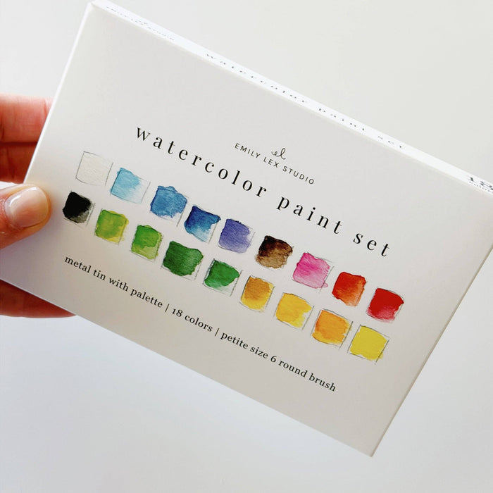 18 Color Watercolor Paint Set w/Brush