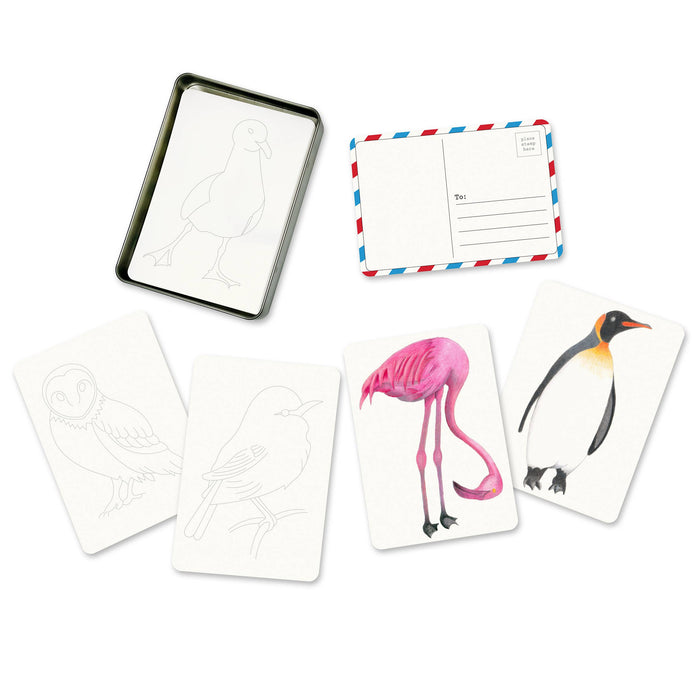 Bird Coloring Postcards